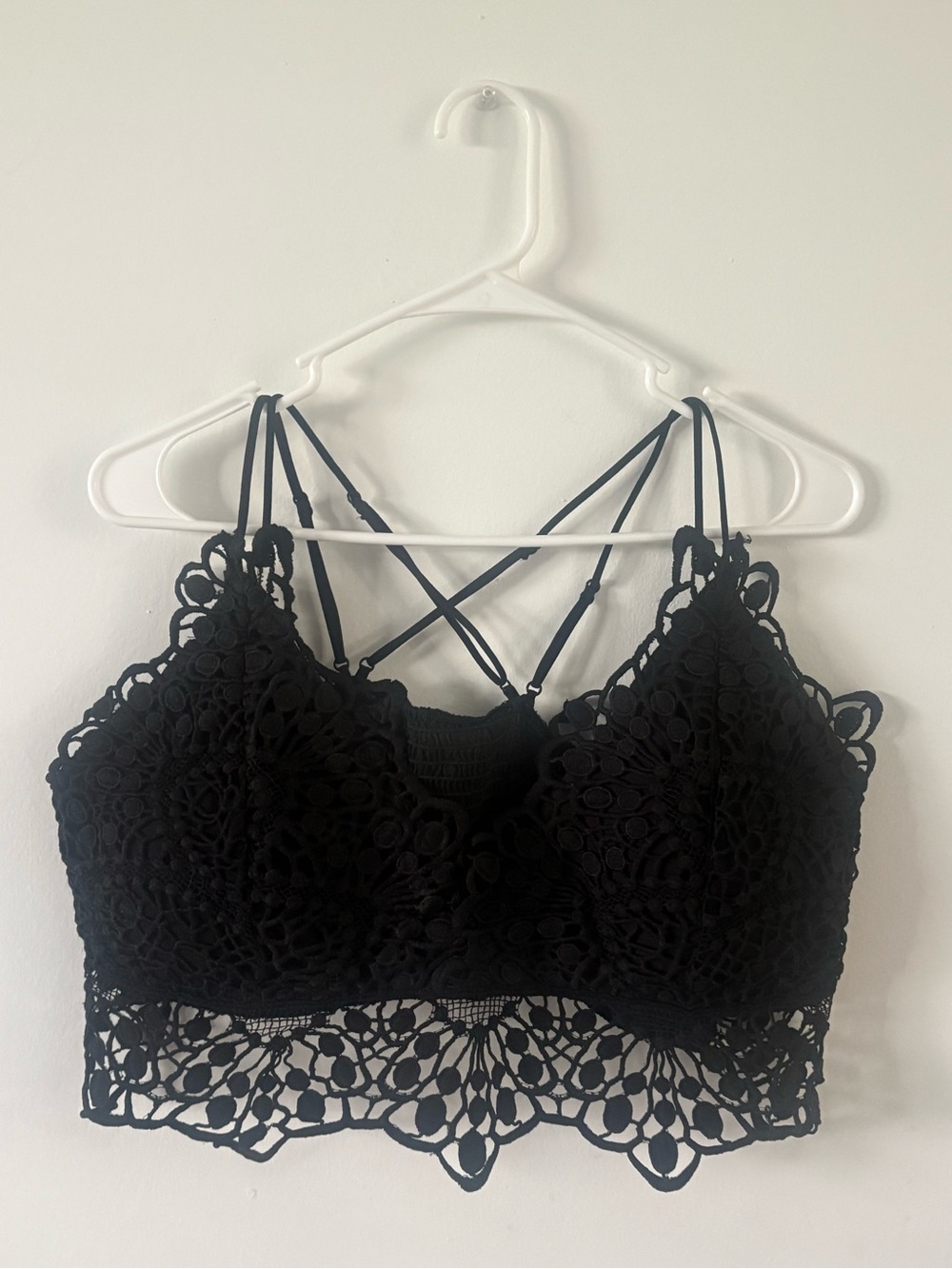 Charlotte Russe Black Lace Bralette with Strappy Back